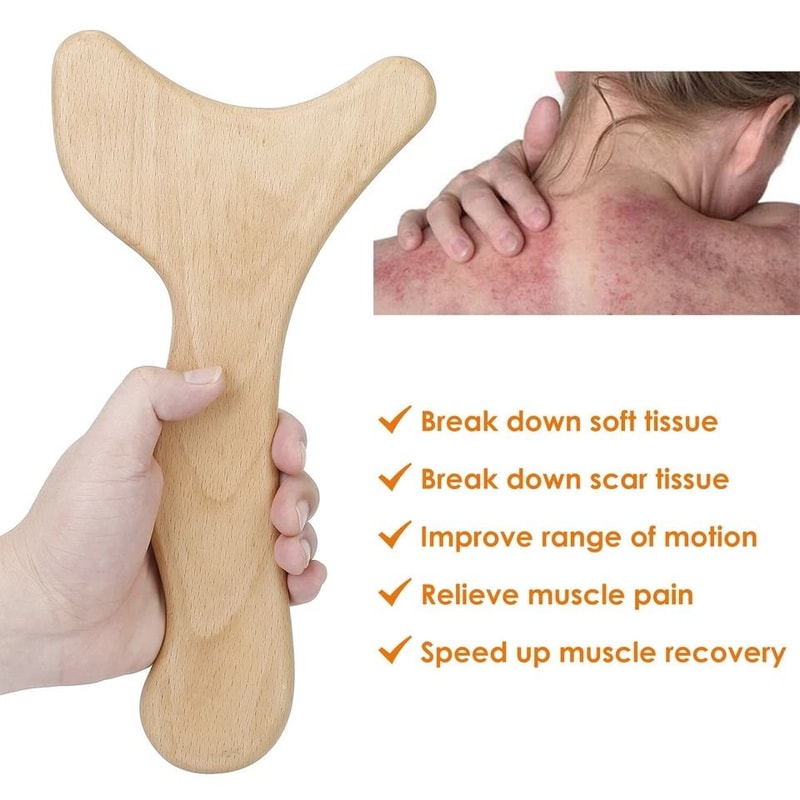 Wooden Lymphatic Drainage Paddle Therapy Scraping Massager Body Sculpting Tool Natural Wooden Massa 7