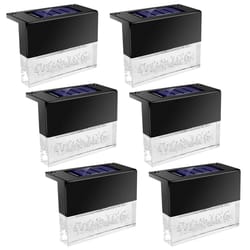 solar powered led deck lights, rgb garden pathway patio fence lamp, waterproof, ideal for outdoor decoration