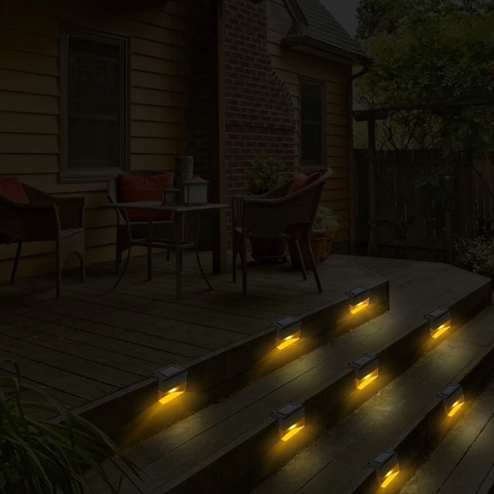 Solar Powered LED Deck Lights RGB Garden Pathway Patio Fence Lamp Waterproof Ideal For Outdoor Deco 4