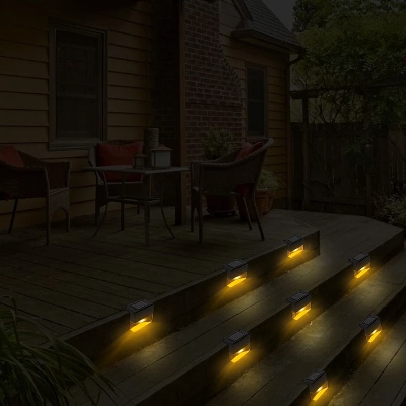 Solar Powered LED Deck Lights RGB Garden Pathway Patio Fence Lamp Waterproof Ideal For Outdoor Deco 4