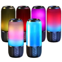 wireless party speaker with color changing lights, tws technology, portable bluetooth stereo, fm radio