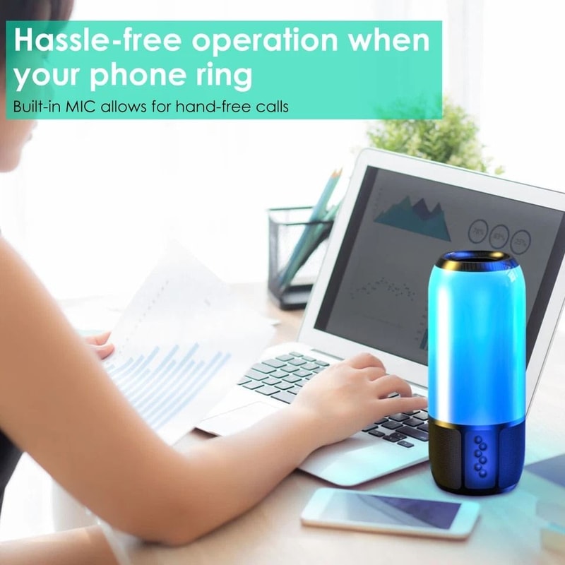 Wireless Party Speaker With Color Changing Lights TWS Technology Portable Bluetooth Stereo FM Radio 7