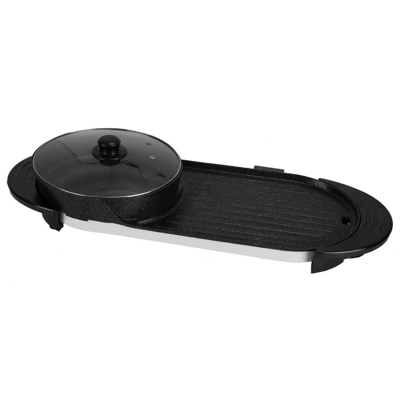 Electric Hot Pot BBQ Grill Cooker NonStick BBQ Grill For Party Camping And Indoor Cooking 1