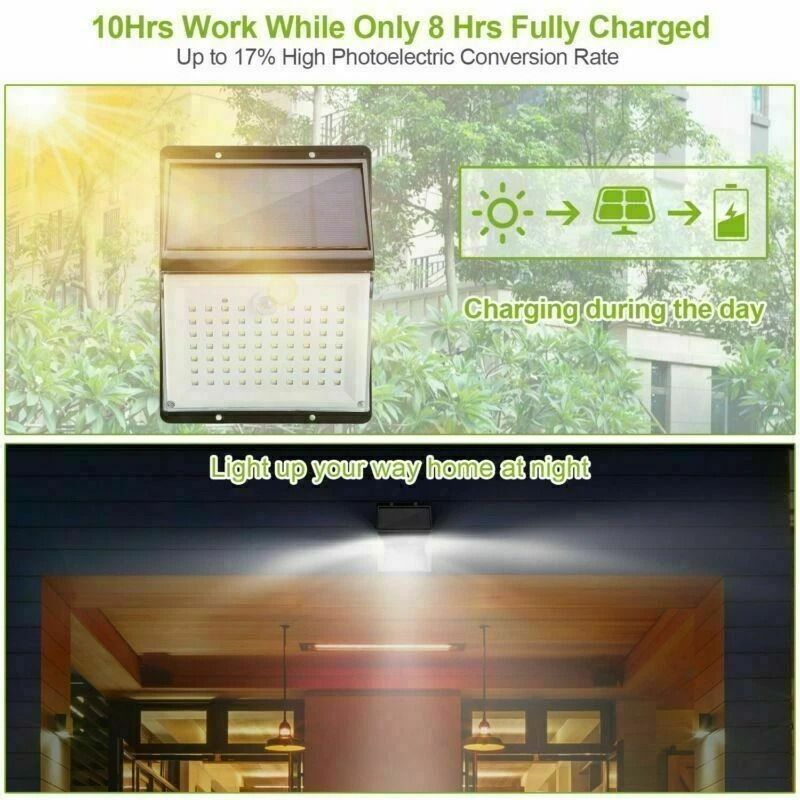 PIR Motion Sensor Solar Wall Light LED Waterproof Outdoor Lamp With Remote Lighting 6