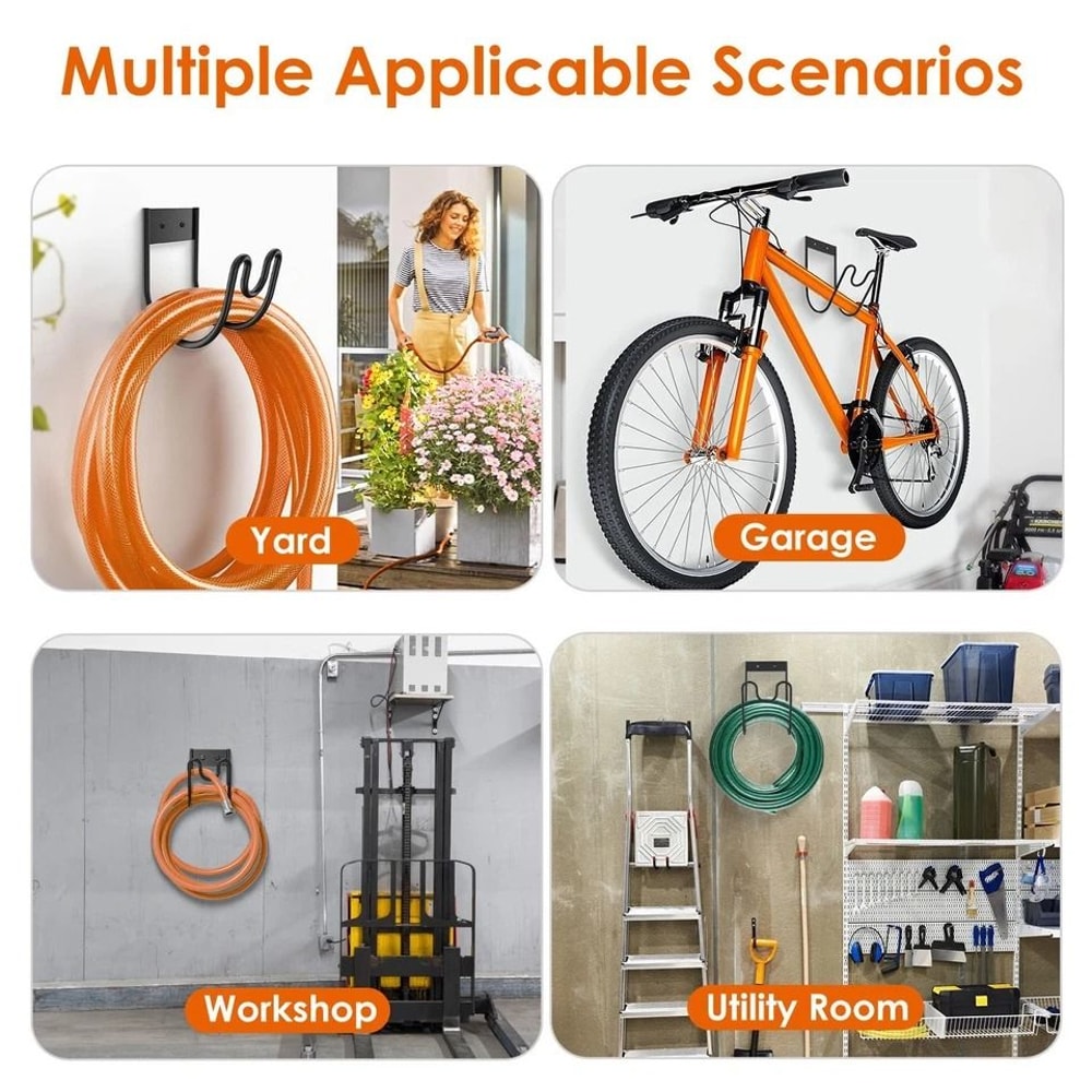 Stainless Steel Hose Holder Hose Rack Heavy Duty Hose Reel Organizer For Yard Outdoor Wall Mounted 4