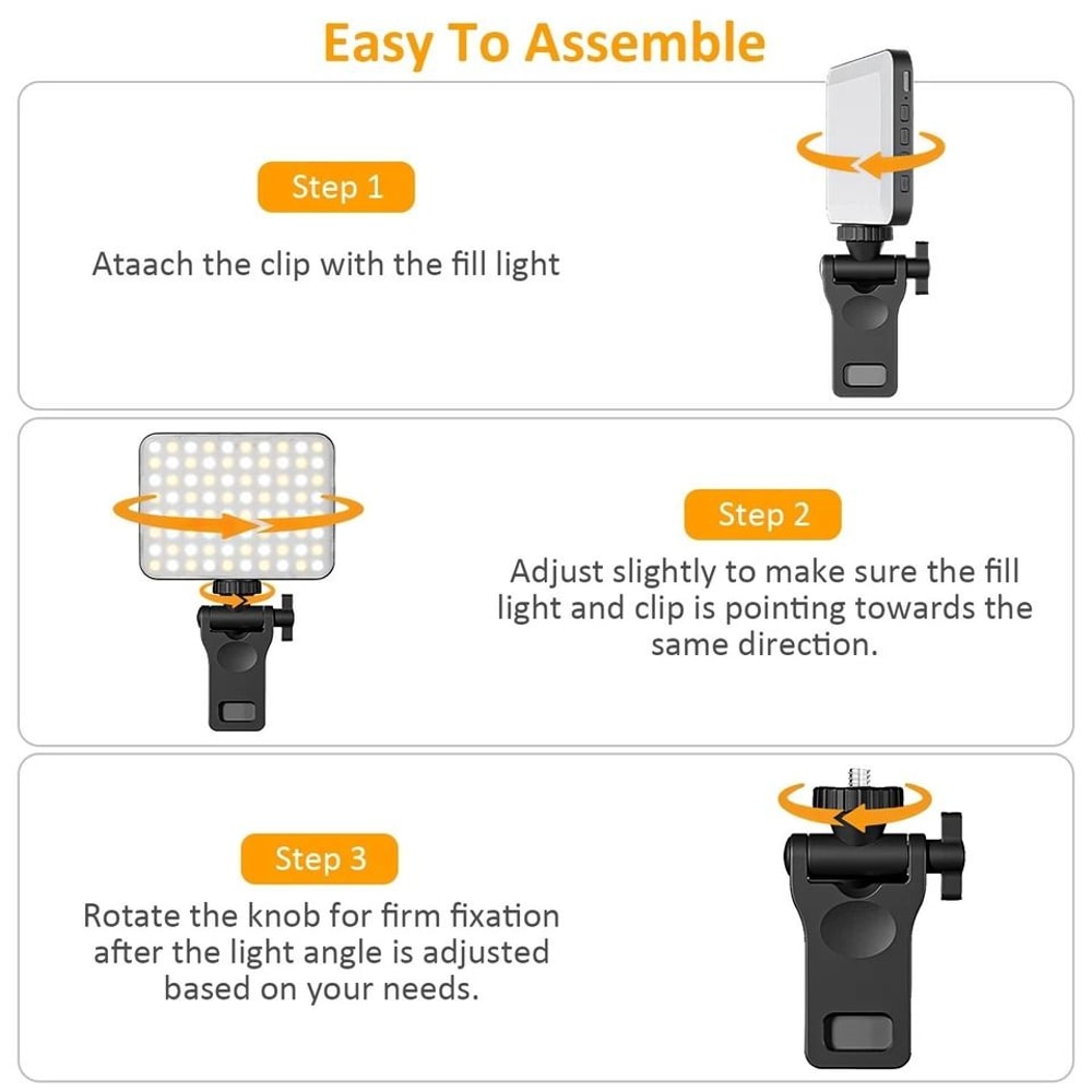 LED Selfie Phone Light Clip On Light For Phone Laptop Lighting Modes Adjustable Brightness 4