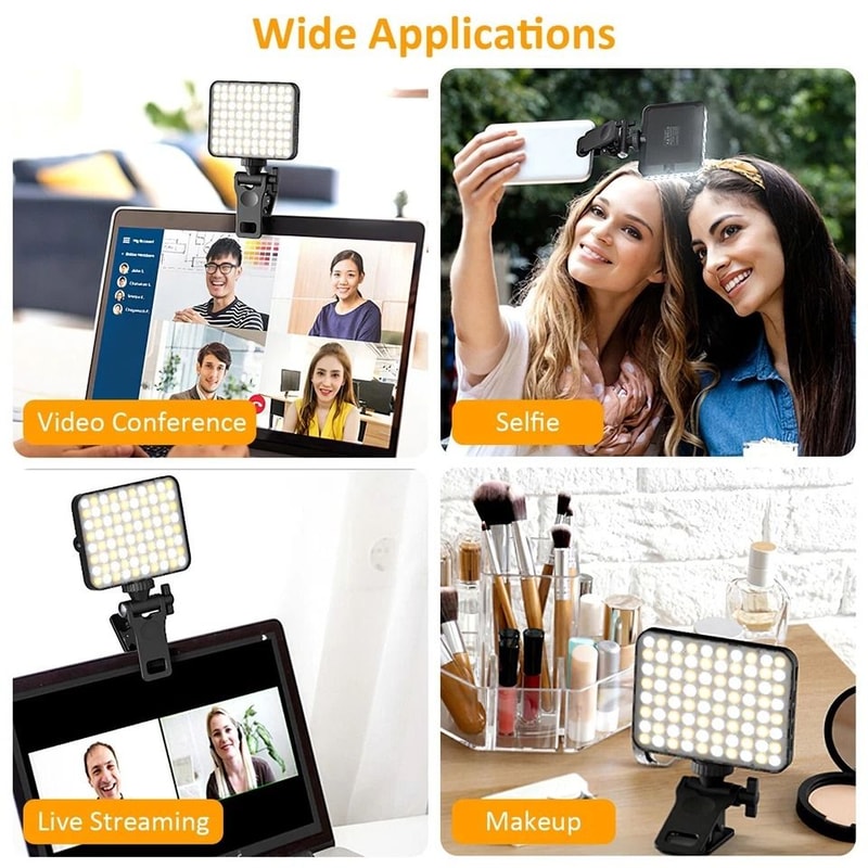 LED Selfie Phone Light Clip On Light For Phone Laptop Lighting Modes Adjustable Brightness 5