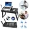 Laptop Tray Desk Foldable Stand With Cooling Fan LED Light Ergonomic Desk Stand For Bed Sofa And T 2