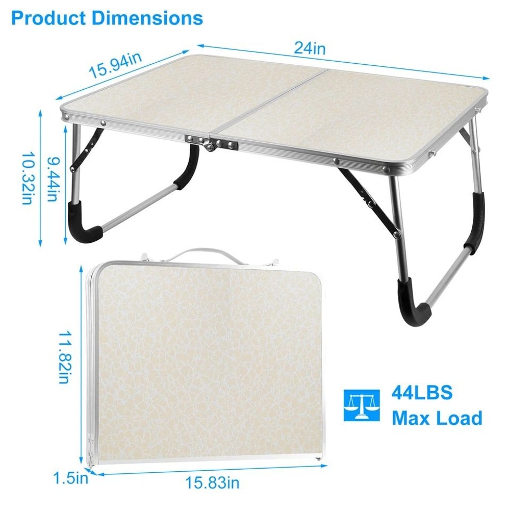 Foldable Laptop Table For Bed Heavy Duty Desk Tray Breakfast Serving Tray Portable Picnic Table For 9