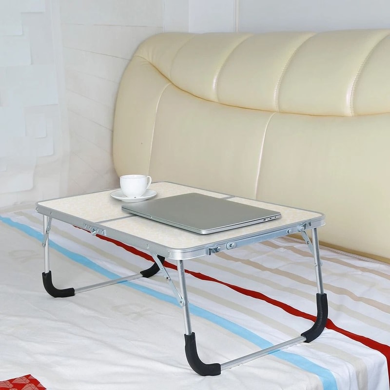 Foldable Laptop Table For Bed Heavy Duty Desk Tray Breakfast Serving Tray Portable Picnic Table For 3