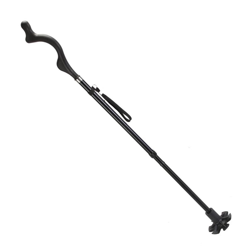 Heavy Duty Walking Cane For Seniors Black Posture Stick Adjustable Hiking Cane Walking Aid For Old 0
