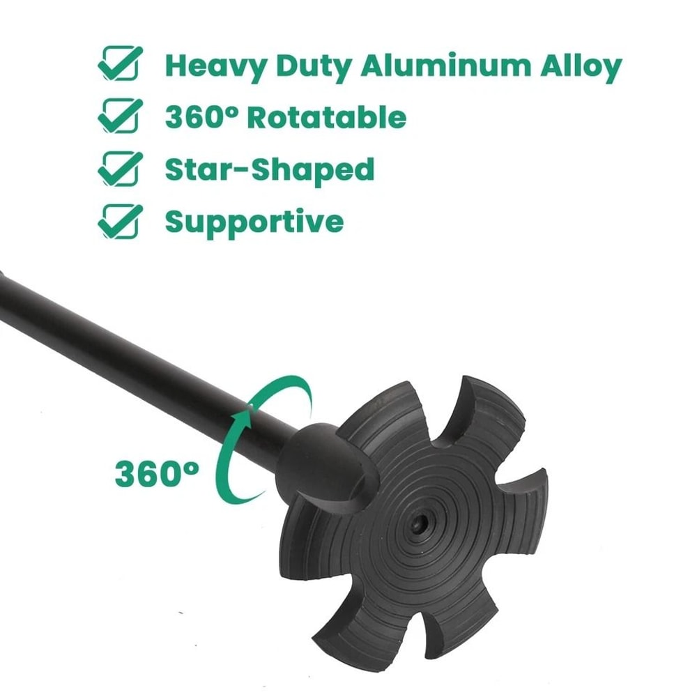 Heavy Duty Walking Cane For Seniors Black Posture Stick Adjustable Hiking Cane Walking Aid For Old 7