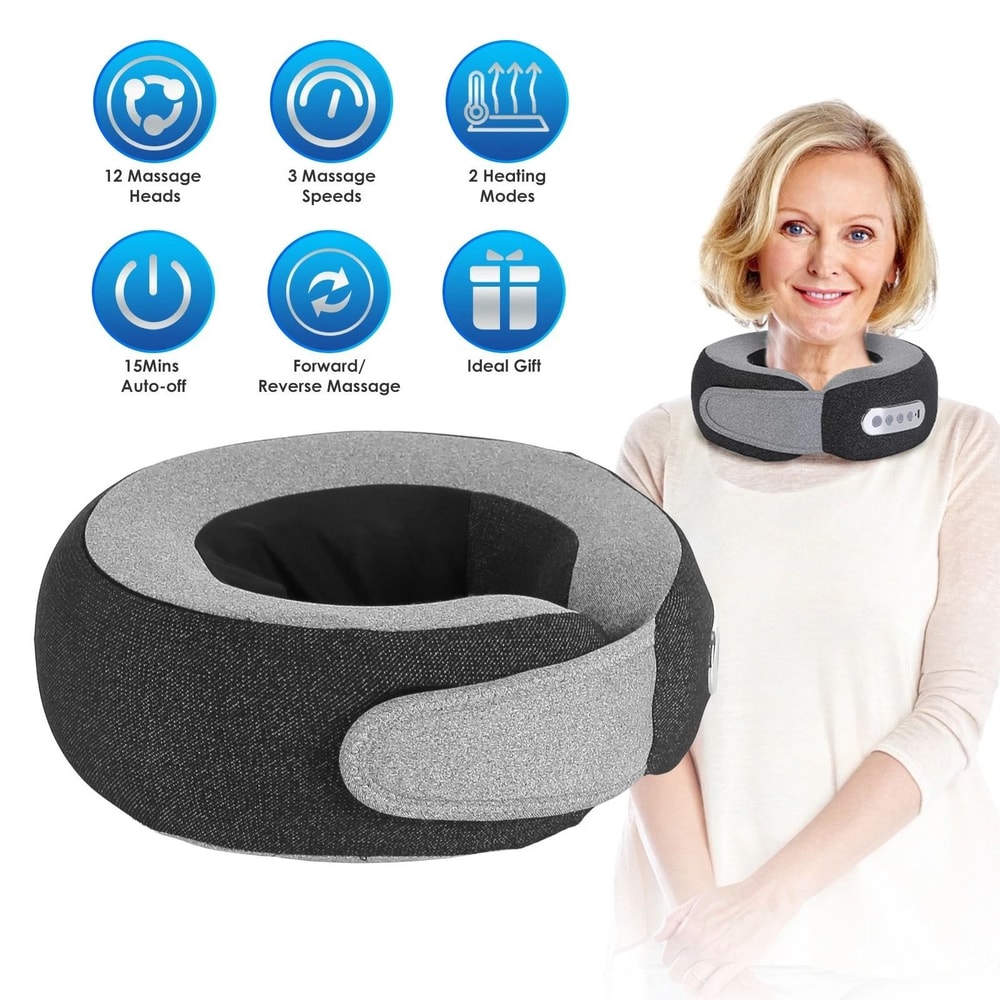 Massager Pillow With Heat Electric Neck Pillow Shiatsu Neck Massage With Memory Foam 3