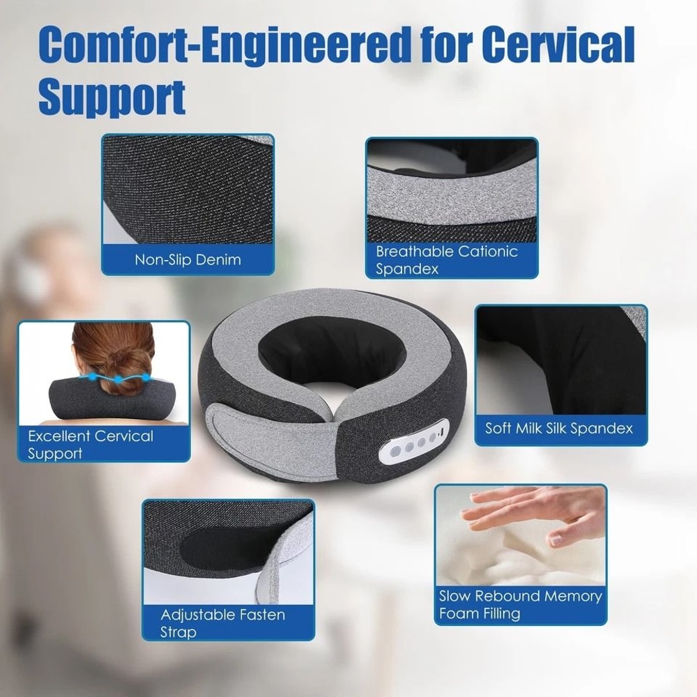 Massager Pillow With Heat Electric Neck Pillow Shiatsu Neck Massage With Memory Foam 8