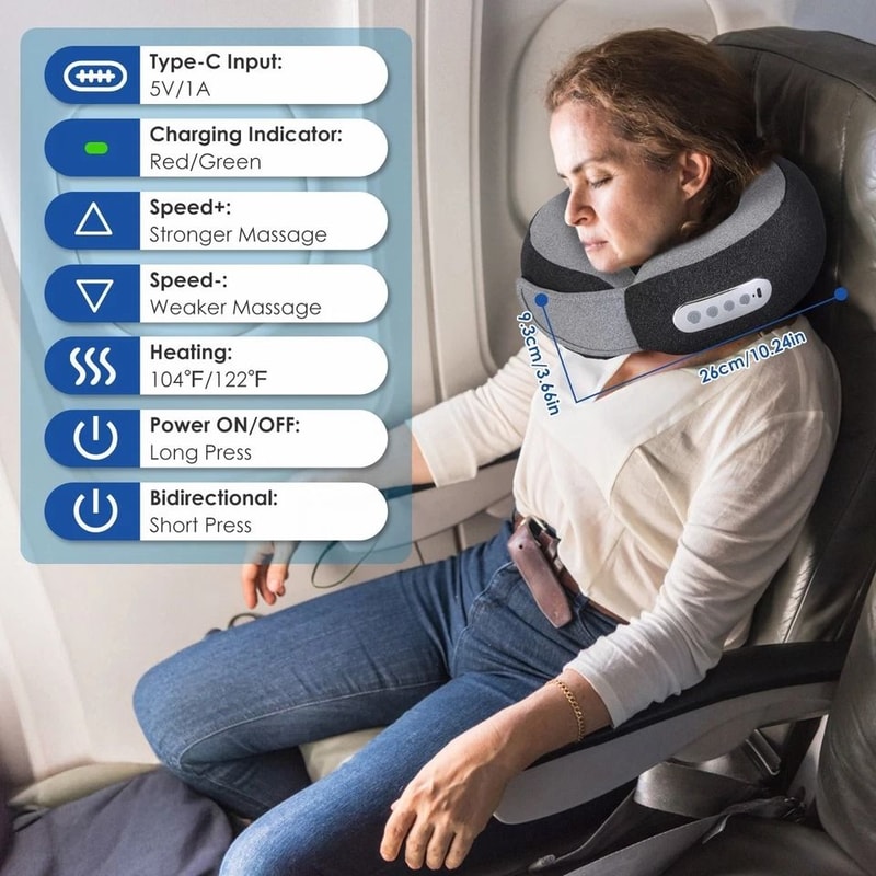 Massager Pillow With Heat Electric Neck Pillow Shiatsu Neck Massage With Memory Foam 4