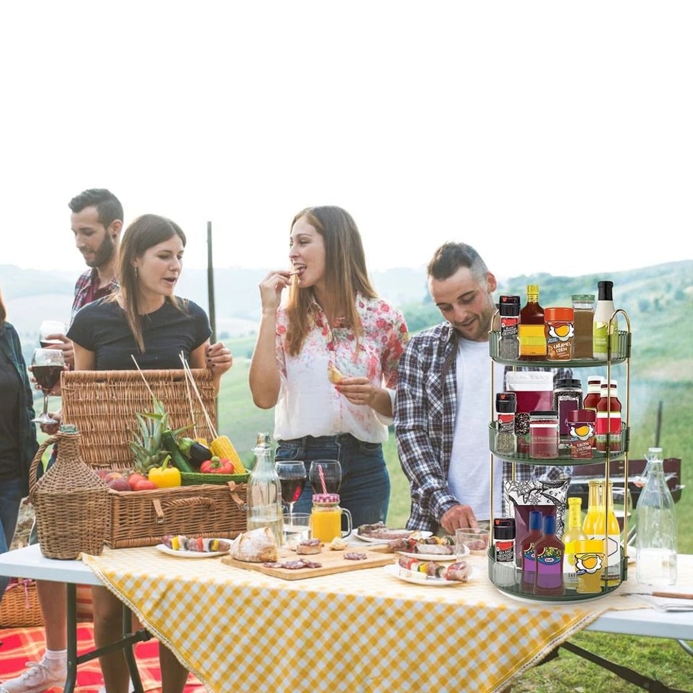 Rotating Makeup Organizer Tier Perfume Cosmetic Storage Shelf Elegant Vanity Organizer SpaceSaving 4