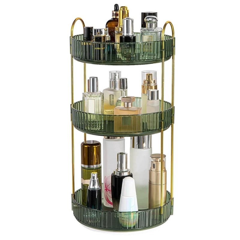 Rotating Makeup Organizer Tier Perfume Cosmetic Storage Shelf Elegant Vanity Organizer SpaceSaving 5