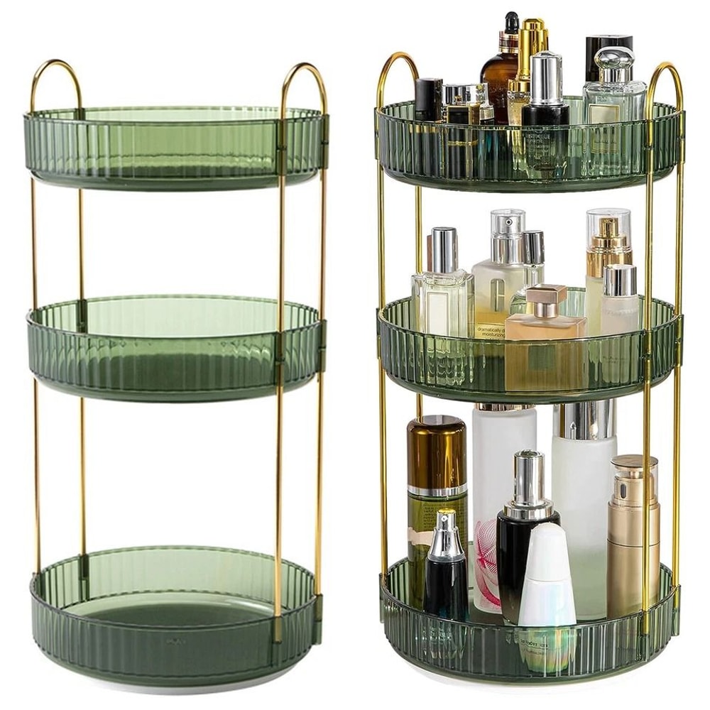 Rotating Makeup Organizer Tier Perfume Cosmetic Storage Shelf Elegant Vanity Organizer SpaceSaving 6
