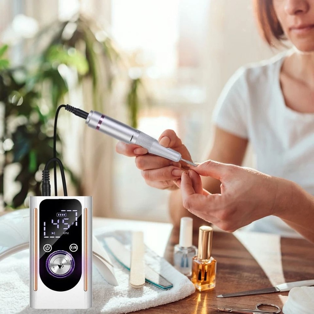 HighSpeed Electric Nail Drill RPM Bits Nail Drill Machine With Waist Clip 3