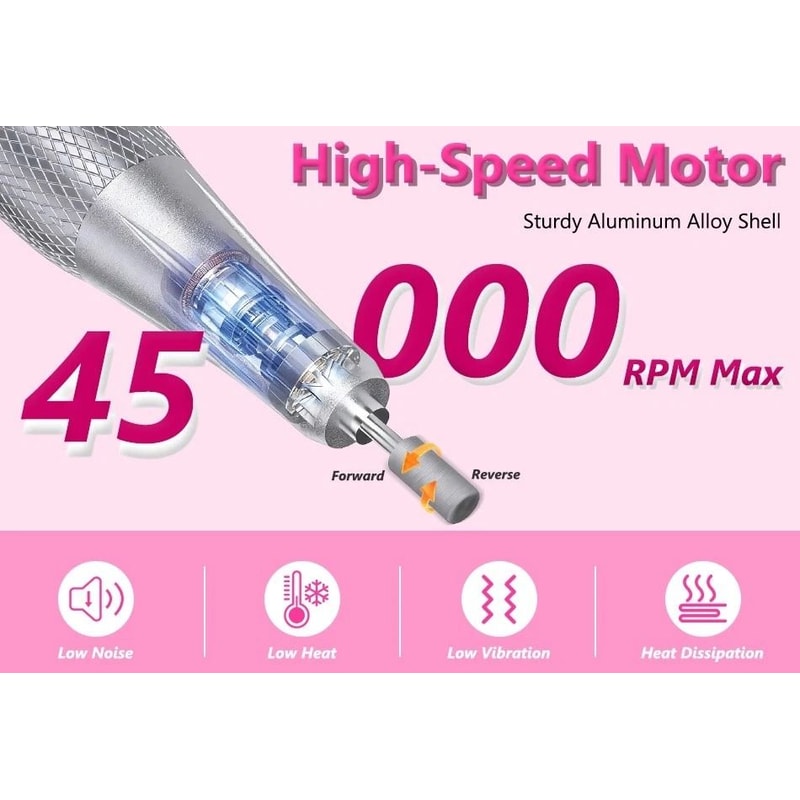 HighSpeed Electric Nail Drill RPM Bits Nail Drill Machine With Waist Clip 11