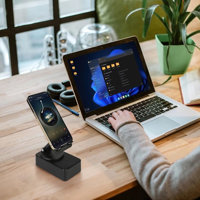 Wireless Speaker Power Bank Cell Phone Stand Office Phone Stand With Battery Foldable RGB Light 1