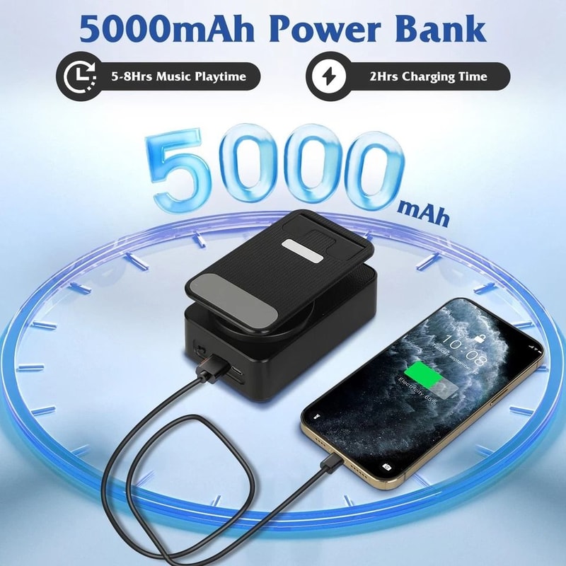 Wireless Speaker Power Bank Cell Phone Stand Office Phone Stand With Battery Foldable RGB Light 7