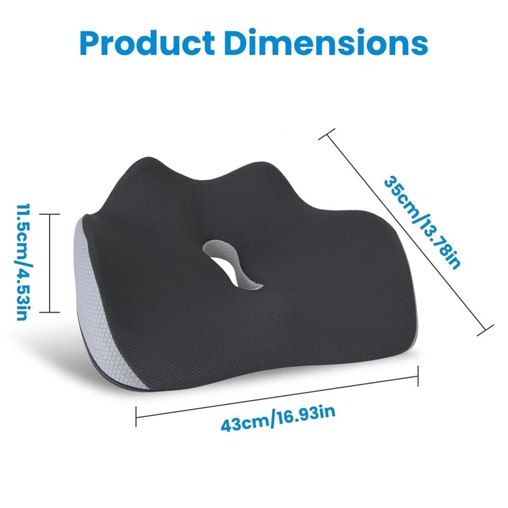 Ergonomic Memory Foam Seat Cushion Car Cushion Office Pillow Seat Cushion NonSlip Machine Washable 11