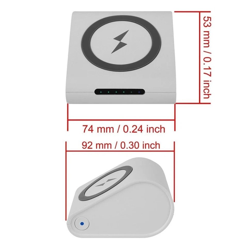 Fast Charger White Power Bank Wireless Charging USB Portable Battery For Phones Tablets 2