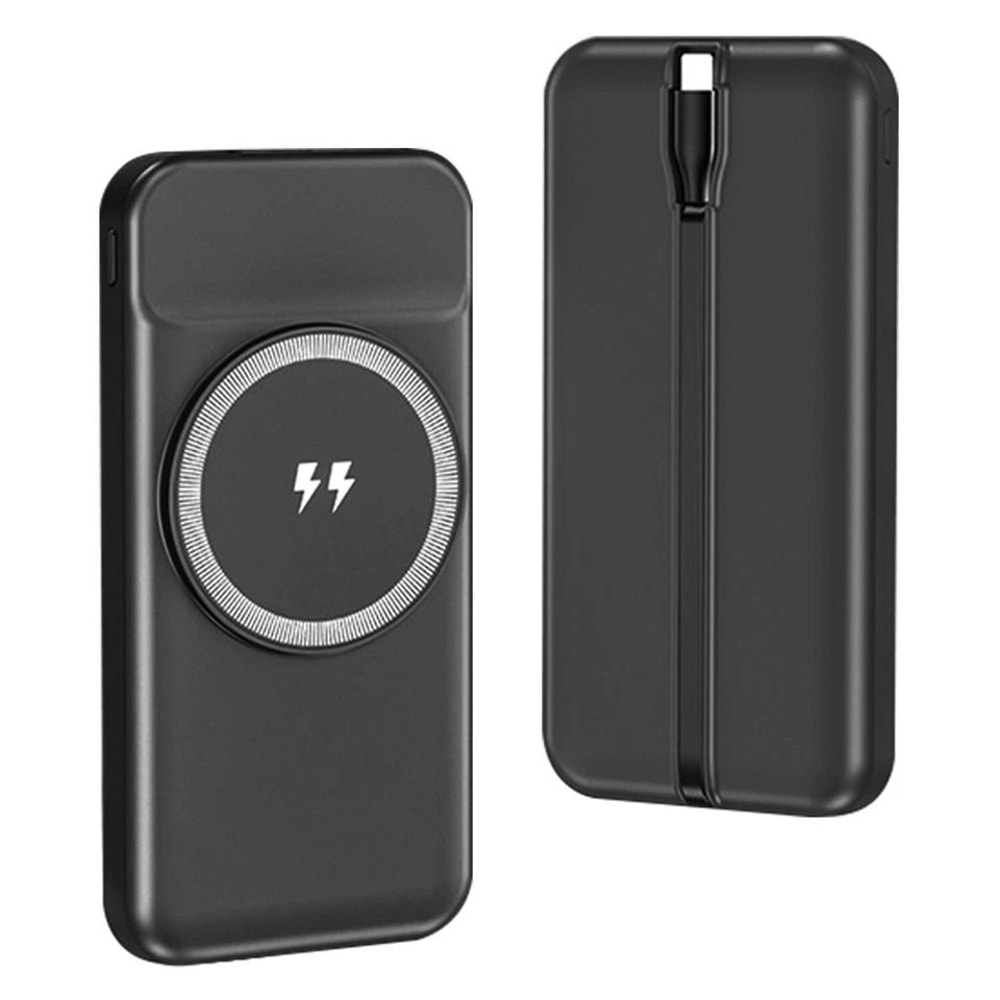 Magnetic Wireless Charger Battery Pack Fast Charging Power Bank BuiltIn Cable Dual USBTypeC Outputs