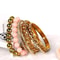 Bangle Bracelet Set Retro Gold Alloy Inlaid Rhinestone Detailing Elegant And Trendy Accessories 2