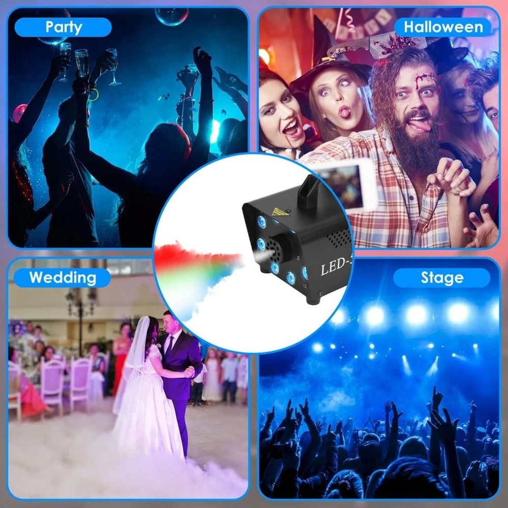 Fog Machine With LED Color Effects Remote Control For Weddings Parties And Stage Lighting 6