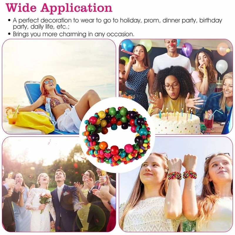 Bohemian Womens Fashion Bracelet Colorful Wood Beads For Women Retro Style Jewelry 5