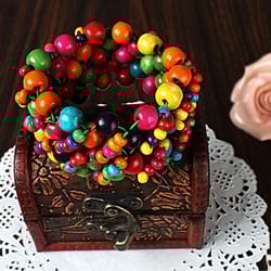 bohemian women's fashion bracelet, colorful wood beads for women, retro style jewelry