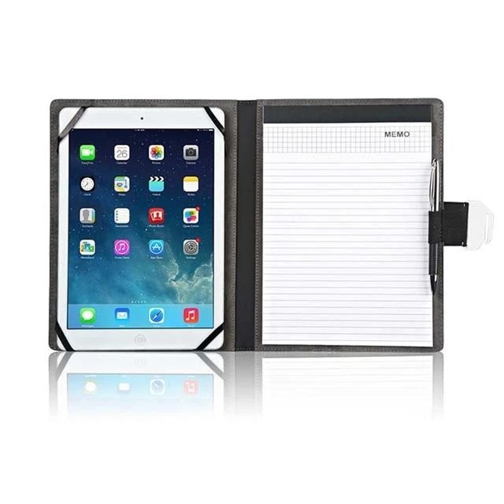 Universal Leather Stand Cover Case For Android Tablet PC Black Folio Tablet Protector With Memo Pad