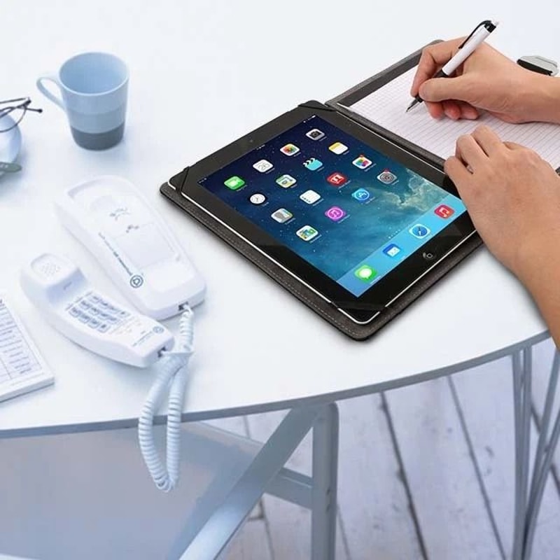 Universal Leather Stand Cover Case For Android Tablet PC Black Folio Tablet Protector With Memo Pad