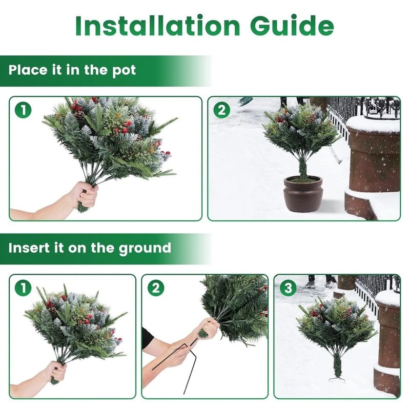 Lighted Christmas Tree Artificial Xmas Tree With LED Beads Indoor Outdoor Holiday Decor 4