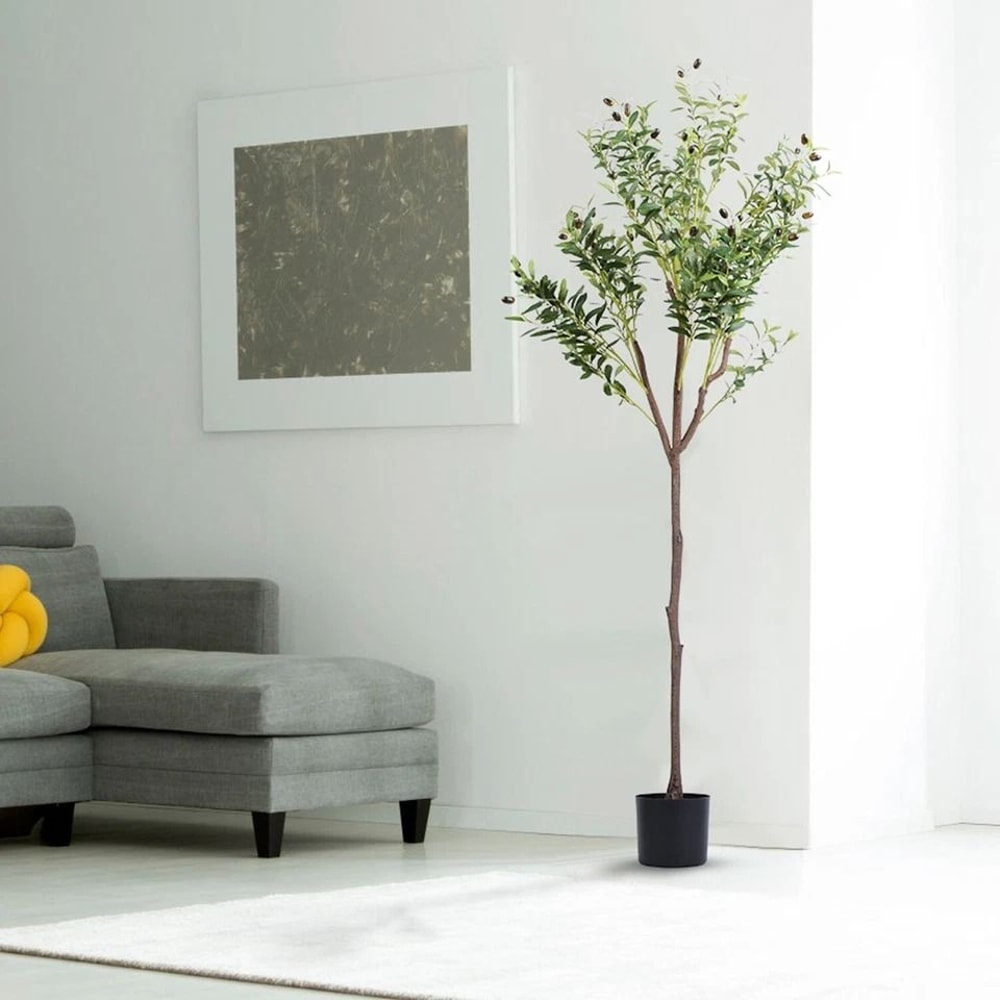 Tall Artificial Olive Tree Faux Potted Olive Plant Home Decor Fake Olive Tree For Living Room Offic 7