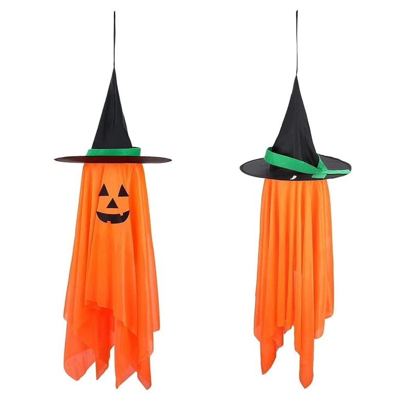 Pumpkin Wizard Hat Halloween Hanging Ornaments Home Garden Party Decor Polyester Material 1