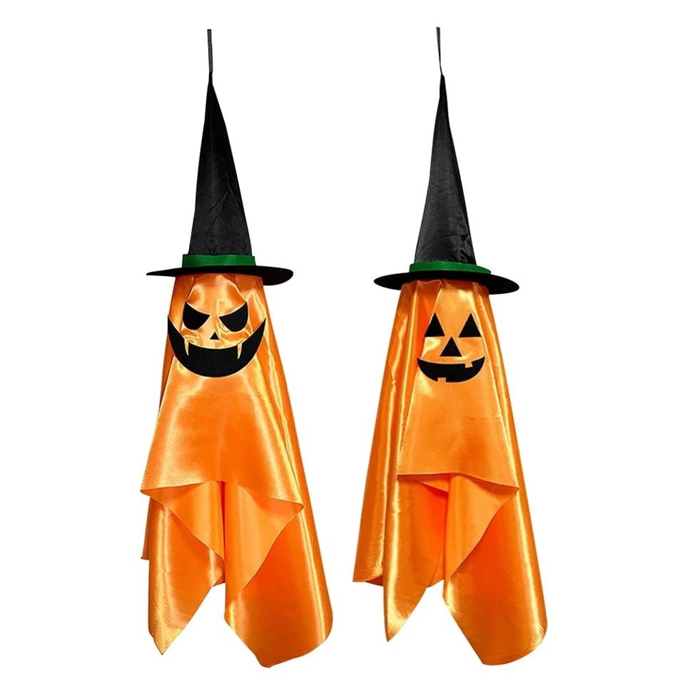 Pumpkin Wizard Hat Halloween Hanging Ornaments Home Garden Party Decor Polyester Material 0