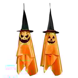 pumpkin wizard hat halloween hanging ornaments, home garden party decor, polyester material
