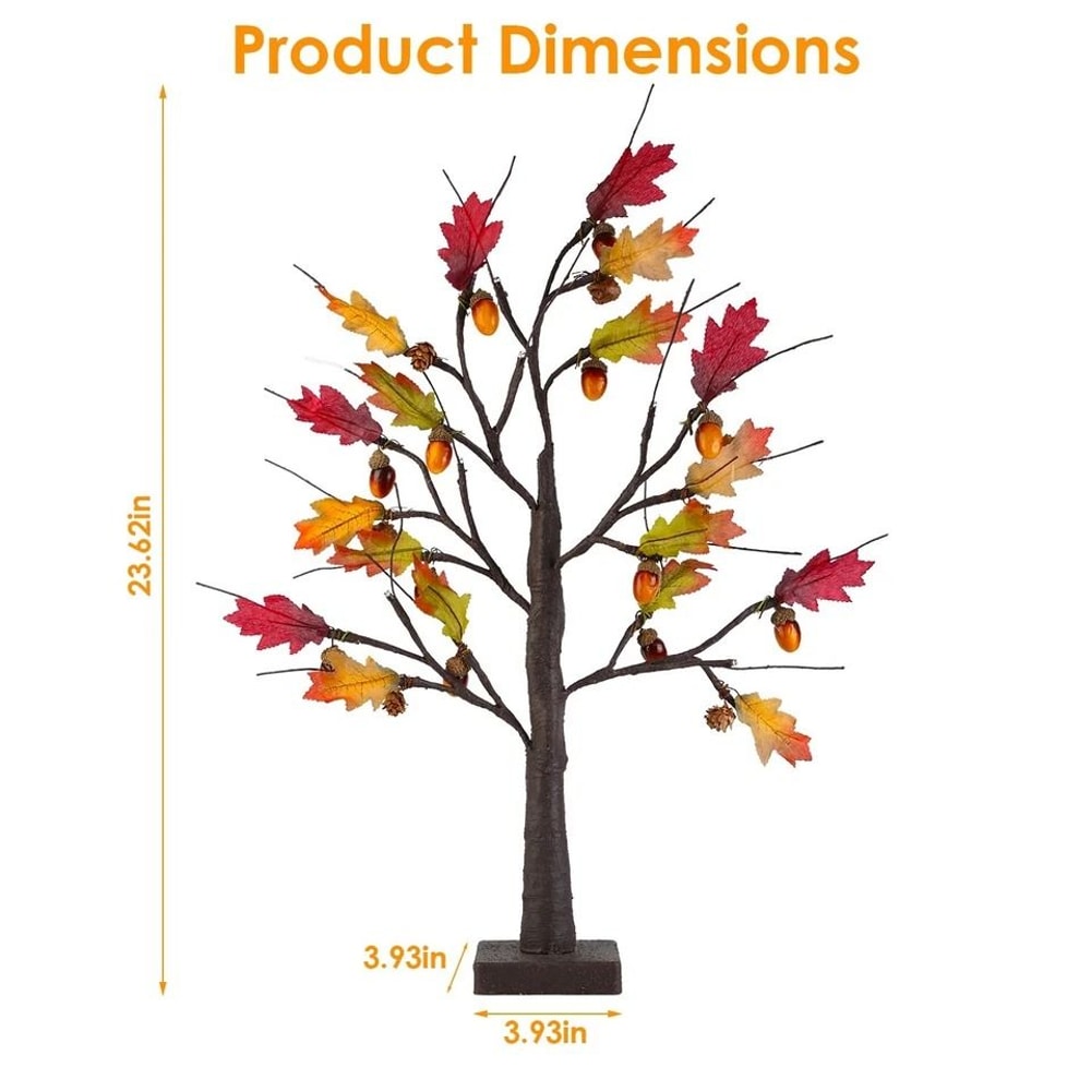 Lighted Maple Tree Warm White LED Beads Artificial Fall Tree For Thanksgiving Autumn Home Decor 9