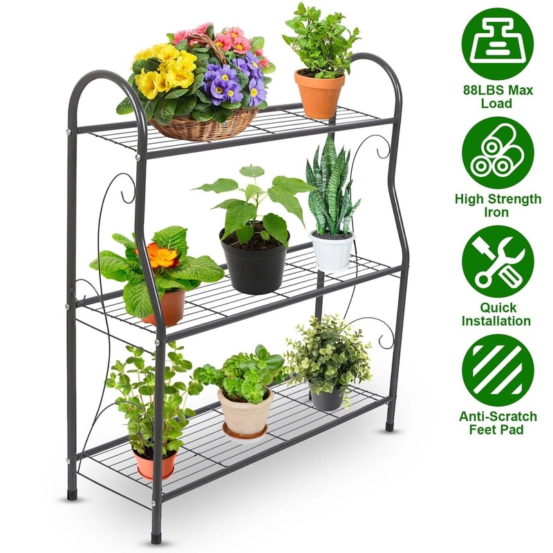 Planter Stand Flower Pot Organizer Utility Storage Rack Decorative Plant Display Shelf For Living R 2
