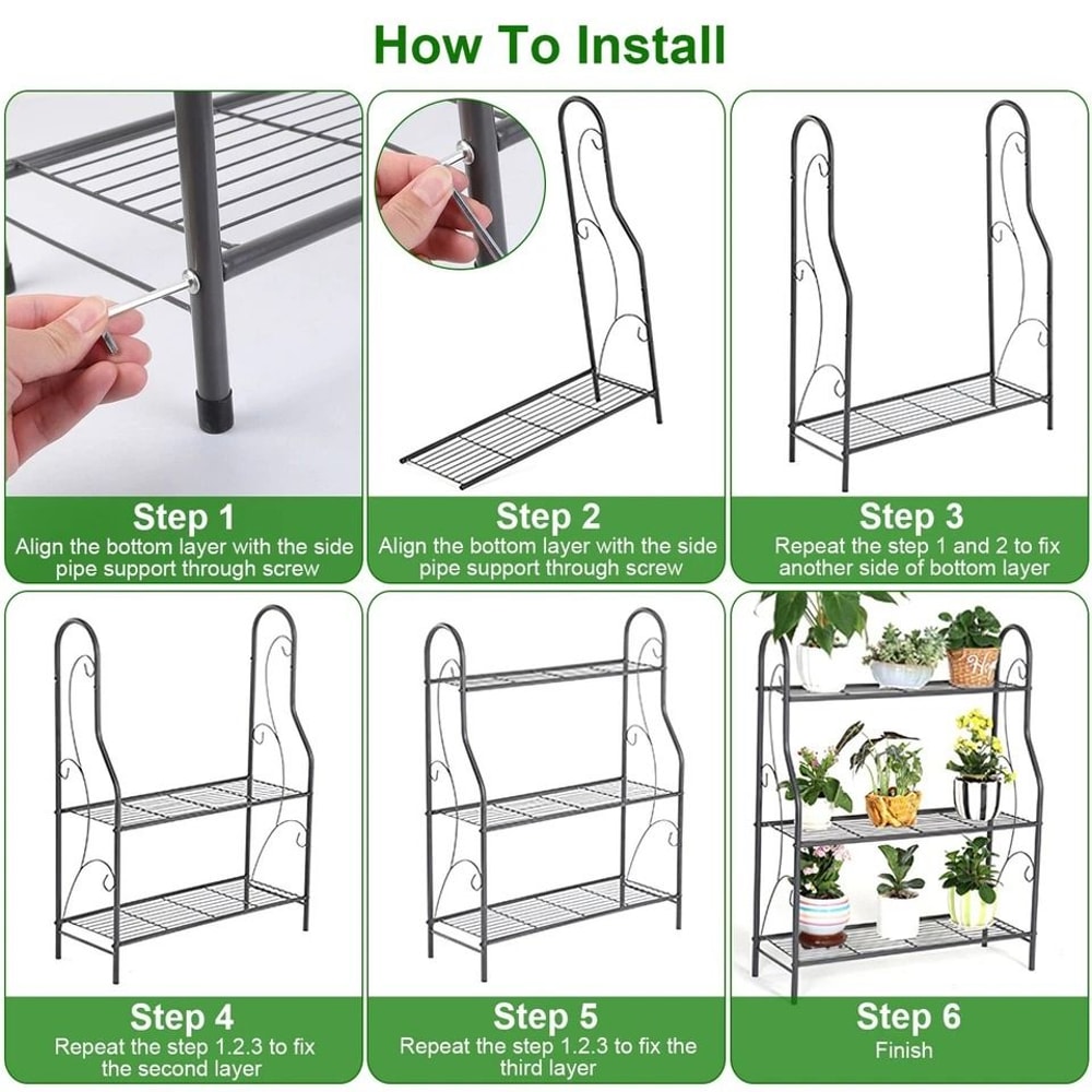 Planter Stand Flower Pot Organizer Utility Storage Rack Decorative Plant Display Shelf For Living R 8