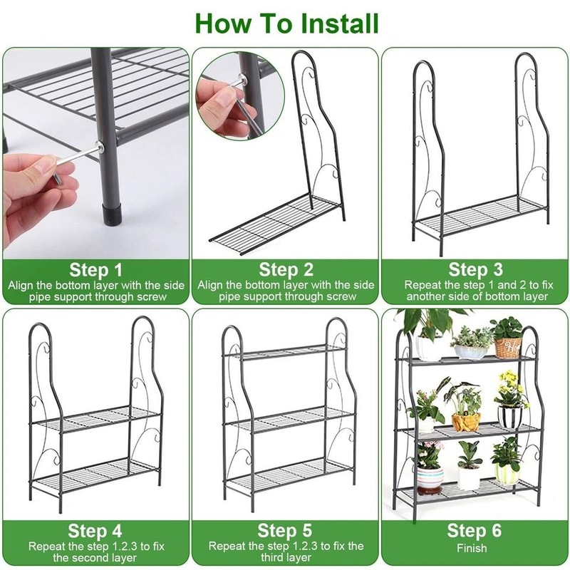 Planter Stand Flower Pot Organizer Utility Storage Rack Decorative Plant Display Shelf For Living R 8