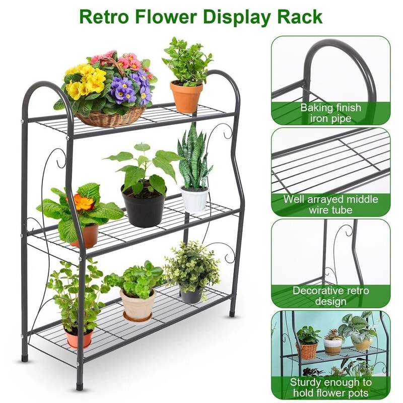 Planter Stand Flower Pot Organizer Utility Storage Rack Decorative Plant Display Shelf For Living R 11