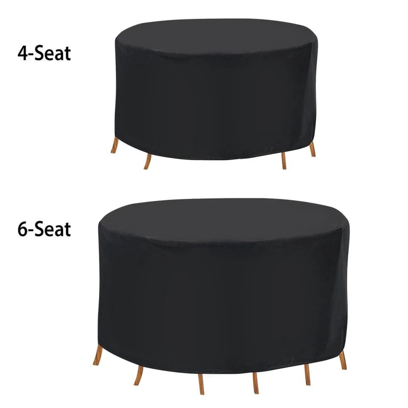 Waterproof Patio Round Furniture Cover Windproof Table Chair Set Covers Portable Outdoor Protection 11