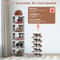 Vertical Shoe Rack Foldable Grey Shoe Storage Tier Narrow Shelf For Boots Flats High Heels Compact