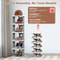 Vertical Shoe Rack Foldable Grey Shoe Storage Tier Narrow Shelf For Boots Flats High Heels Compact