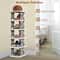 Vertical Shoe Rack Foldable Grey Shoe Storage Tier Narrow Shelf For Boots Flats High Heels Compact