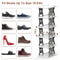 Vertical Shoe Rack Foldable Grey Shoe Storage Tier Narrow Shelf For Boots Flats High Heels Compact